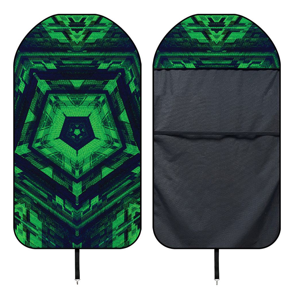 Dark Green Kaleidoscope Print Waterproof Car Seat Cover