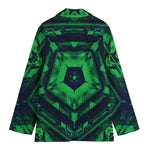 Dark Green Kaleidoscope Print Women's Blazer