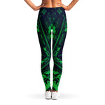 Dark Green Kaleidoscope Print Women's Leggings