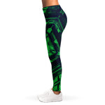Dark Green Kaleidoscope Print Women's Leggings