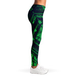 Dark Green Kaleidoscope Print Women's Leggings
