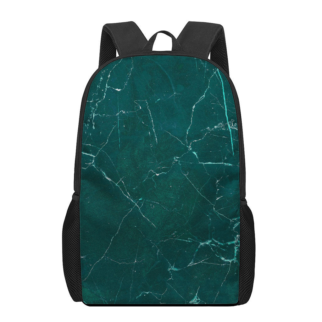 Dark Green Marble Print 17 Inch Backpack