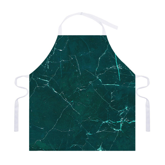 Dark Green Marble Print Adjustable Apron