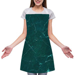 Dark Green Marble Print Adjustable Apron