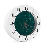 Dark Green Marble Print Alarm Clock