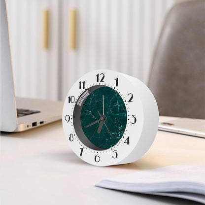 Dark Green Marble Print Alarm Clock