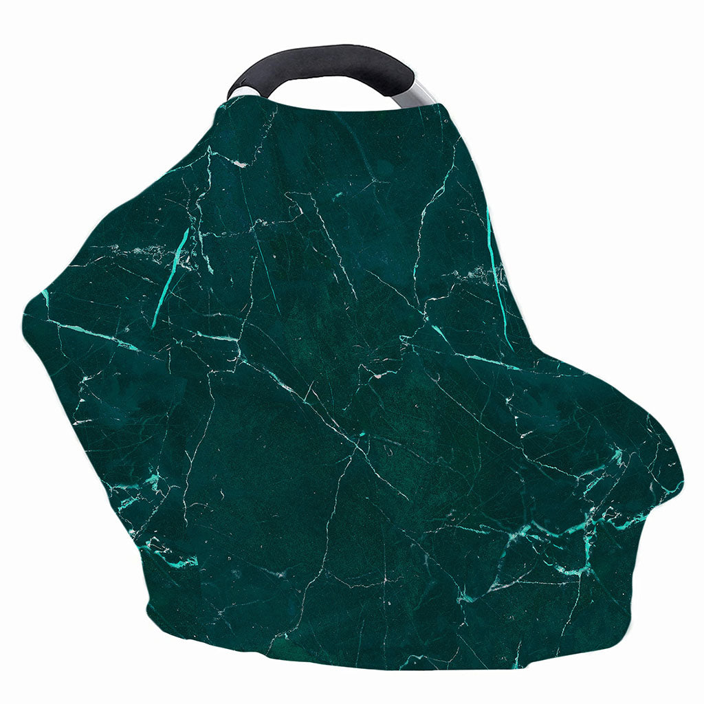 Dark Green Marble Print Baby Seat Cover