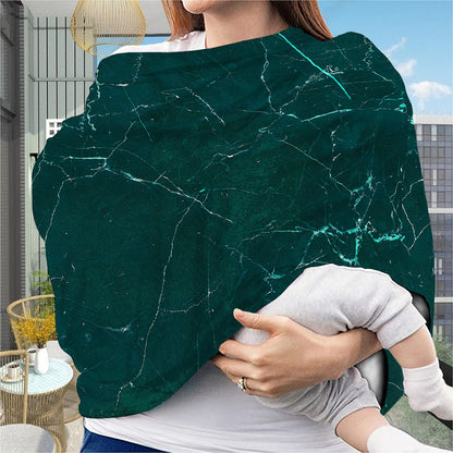 Dark Green Marble Print Baby Seat Cover