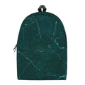 Dark Green Marble Print School Backpack