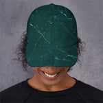 Dark Green Marble Print Baseball Cap