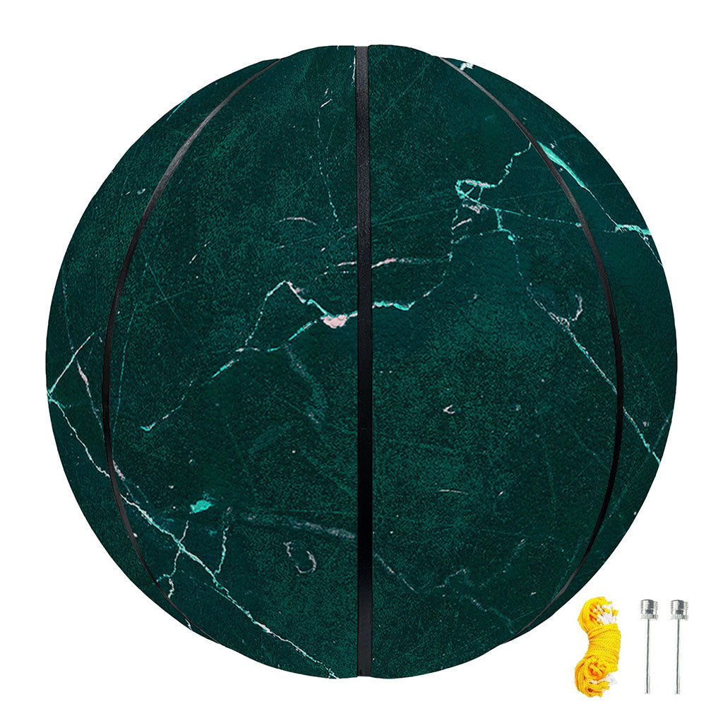 Dark Green Marble Print Basketball