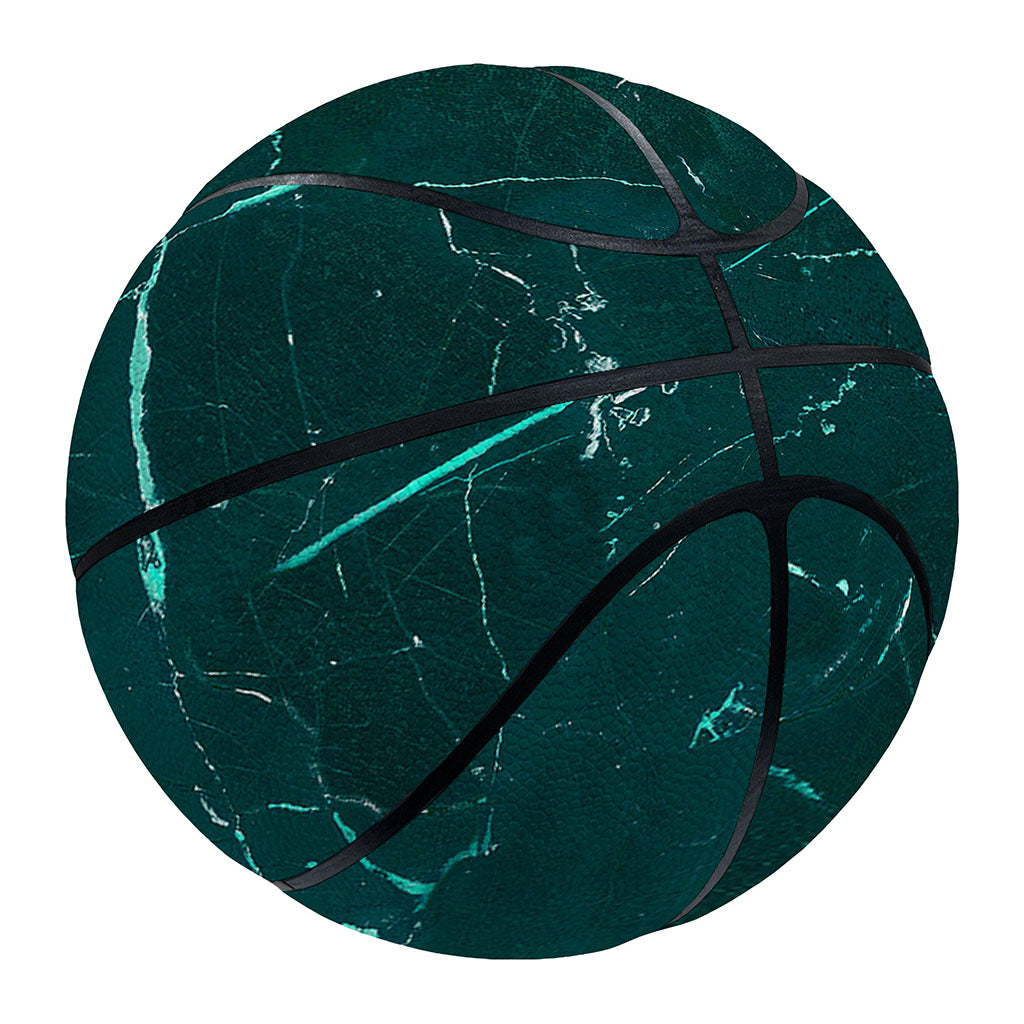 Dark Green Marble Print Basketball