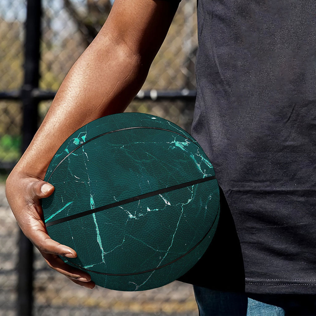 Dark Green Marble Print Basketball