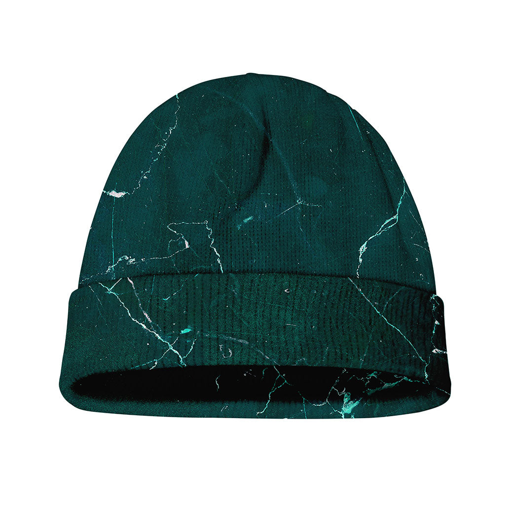 Dark Green Marble Print Beanie