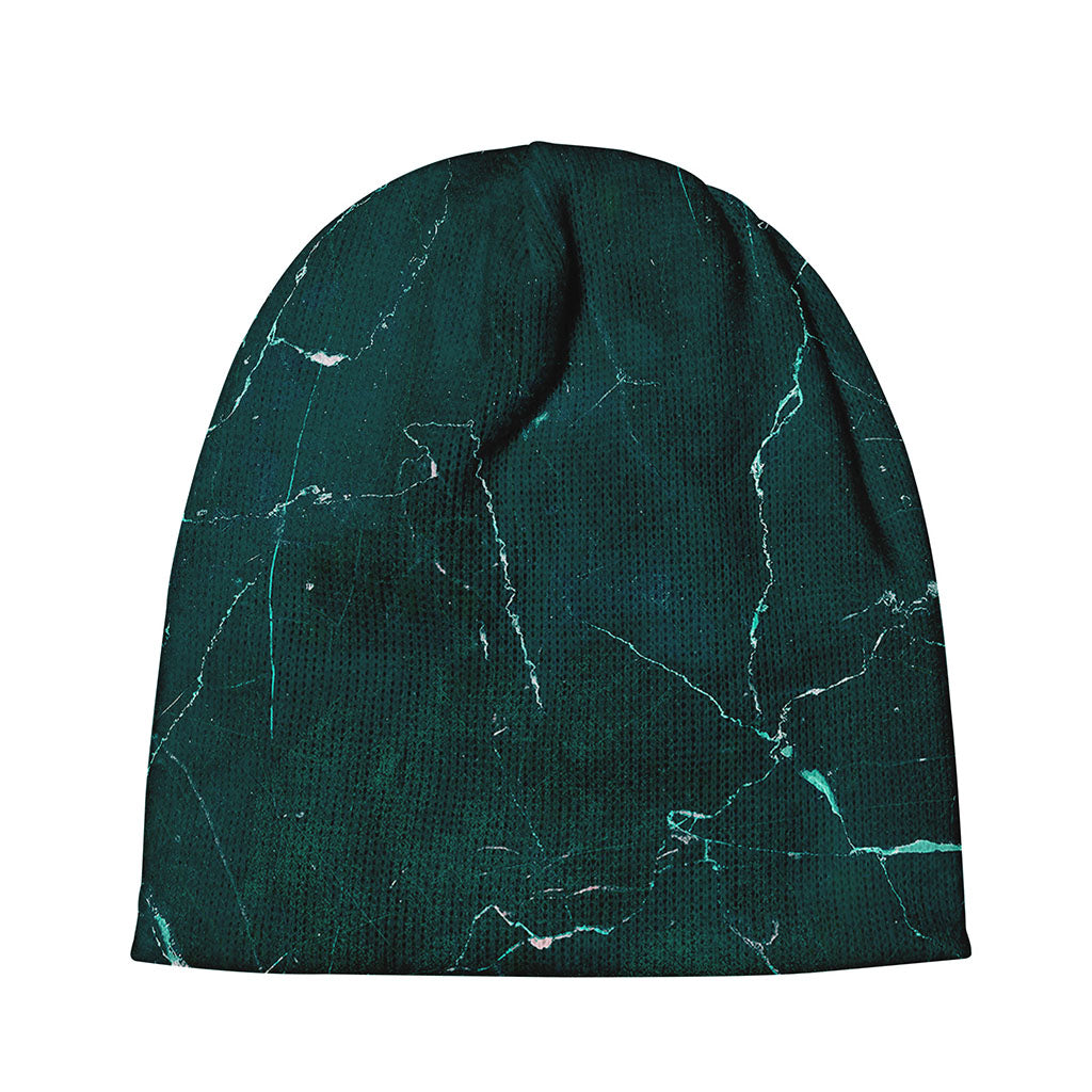 Dark Green Marble Print Beanie
