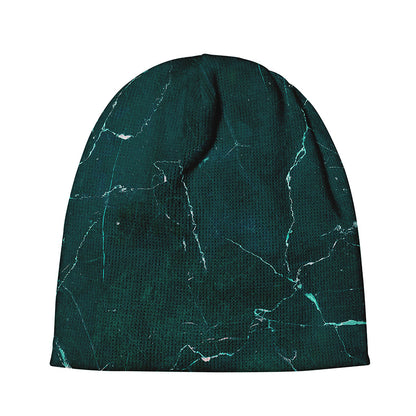 Dark Green Marble Print Beanie