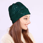 Dark Green Marble Print Beanie