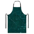 Dark Green Marble Print Bib Apron With Pocket