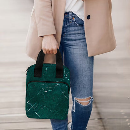 Dark Green Marble Print Bible Tote Bag