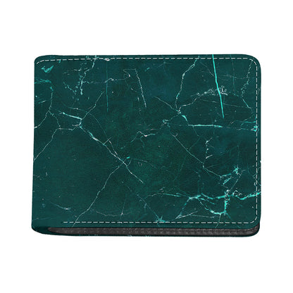 Dark Green Marble Print Bifold Wallet