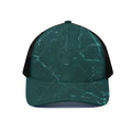 Dark Green Marble Print Black Mesh Trucker Hat