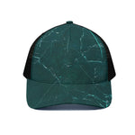 Dark Green Marble Print Black Mesh Trucker Cap