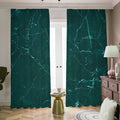Dark Green Marble Print Dimout Pencil Pleat Curtains