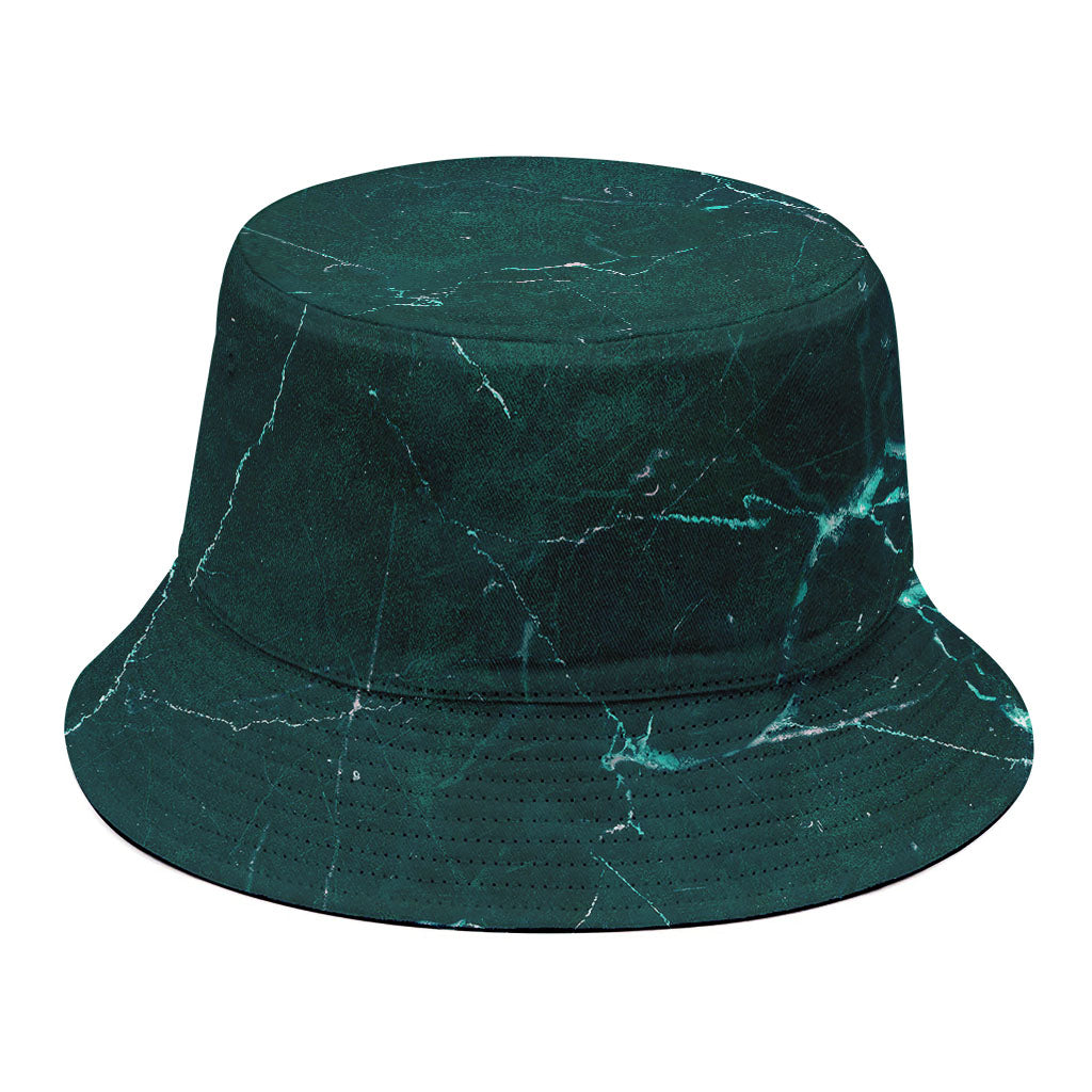 Dark Green Marble Print Bucket Hat
