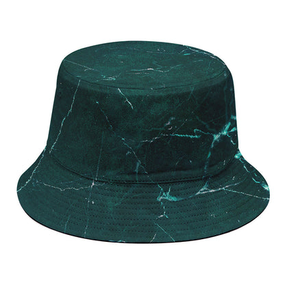 Dark Green Marble Print Bucket Hat