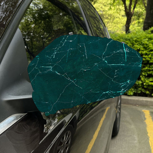 Dark Green Marble Print Car Side Mirror Covers
