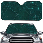 Dark Green Marble Print Car Windshield Sun Shade