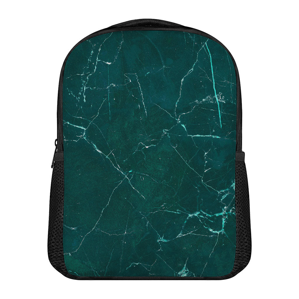 Dark Green Marble Print Casual Backpack