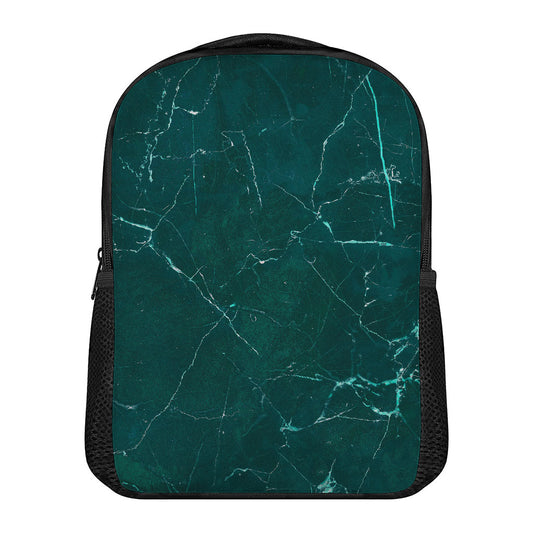 Dark Green Marble Print Casual Backpack