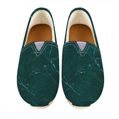 Dark Green Marble Print Casual Shoes