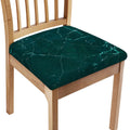 Dark Green Marble Print Chair Cushion Cover