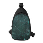 Dark Green Marble Print Chest Bag