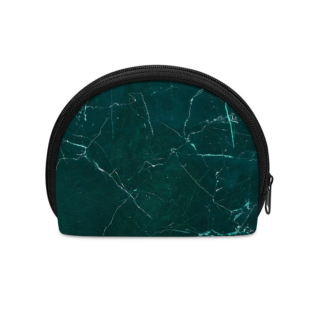 Dark Green Marble Print Coin Purse