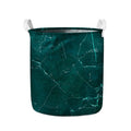 Dark Green Marble Print Collapsible Laundry Basket