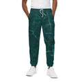 Dark Green Marble Print Cotton Sweatpants