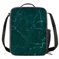 Dark Green Marble Print Crossbody Lunch Bag