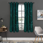 Dark Green Marble Print Curtain