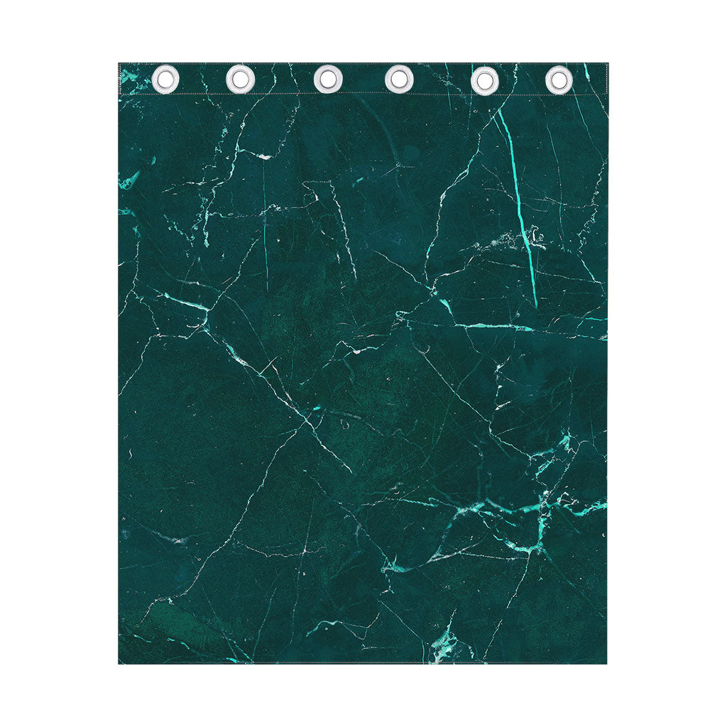 Dark Green Marble Print Curtain
