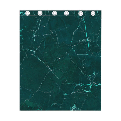 Dark Green Marble Print Curtain