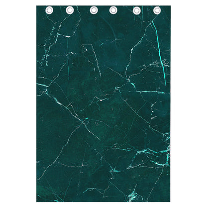 Dark Green Marble Print Curtain
