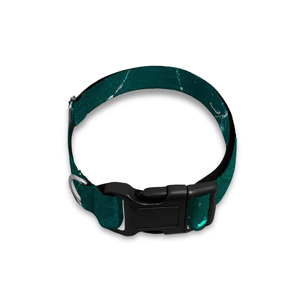 Dark Green Marble Print Dog Collar