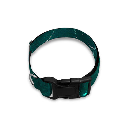 Dark Green Marble Print Dog Collar