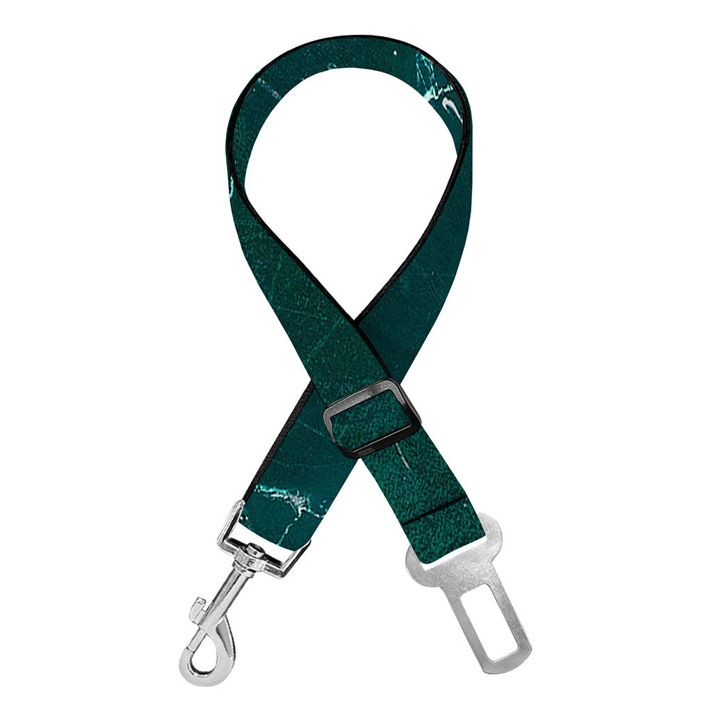 Dark Green Marble Print Dog Seat Belt