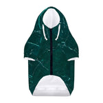 Dark Green Marble Print Dog Zip Up Hoodie