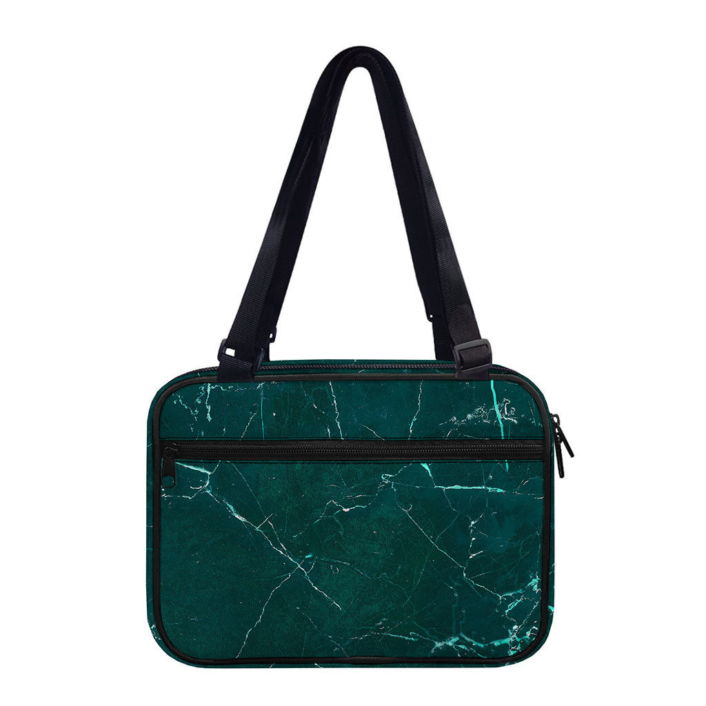 Dark Green Marble Print Double Strap Bible Bag