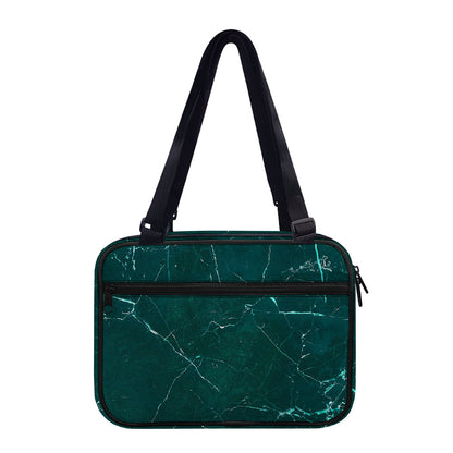 Dark Green Marble Print Double Strap Bible Bag
